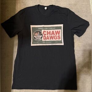 Chaw Dawgs Podcast Graphic T Shirt Black Short Sleeve Casual Tee